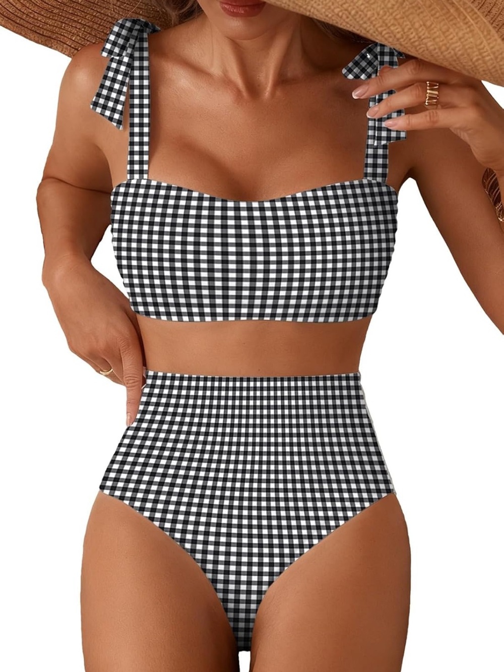 Herseas Tie Shoulder Bikini Sets 2 Piece High Waisted S. 2784/bb17-1:v